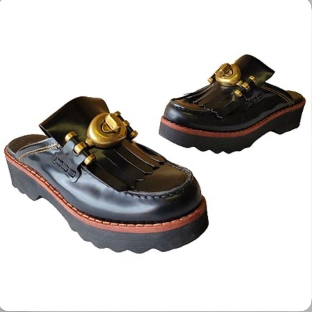 COACH 1941 Turnlock Creeper Mules Slides Shoes Size 5 turn lock - Picture 4 of 12